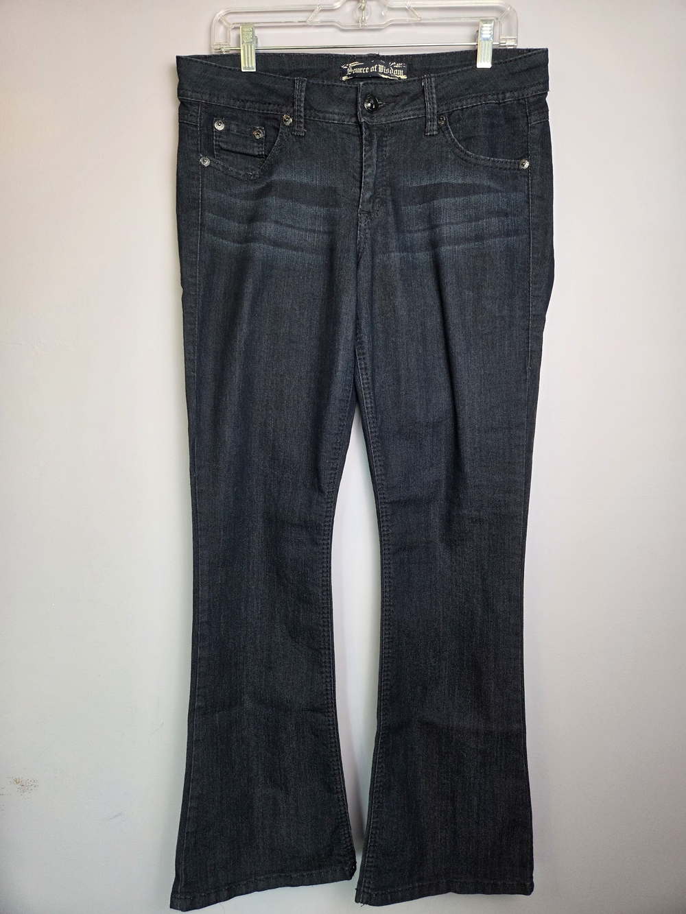 Source Of Wisdom Bootcut Jeans Women's 12 Dark Wash EUC